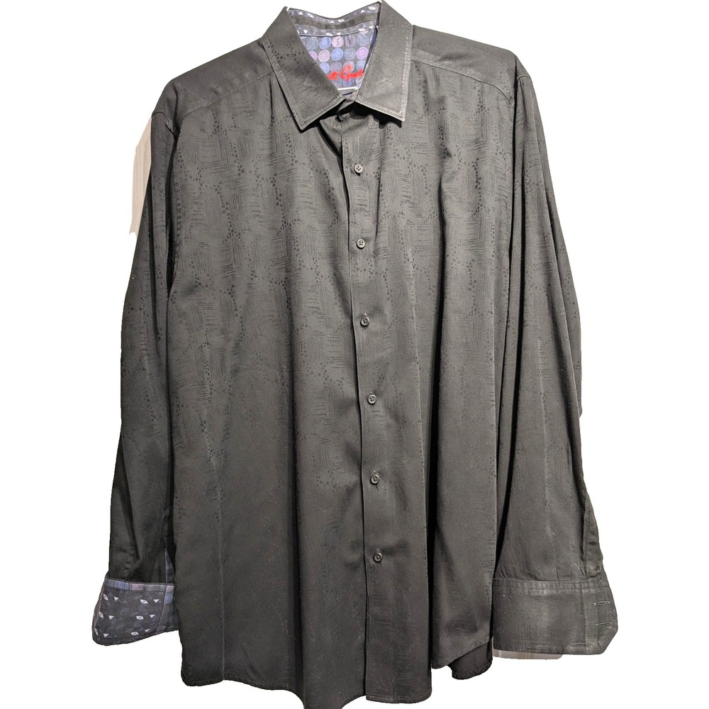 Robert Graham Shirt Men 2XL Classic Fit Long Sleeve Button Flip Cuff Geometric